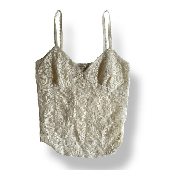 Victoria’s‎ Secret Vintage Gold Label White Lace Semi Sheer Top Size Medium - Picture 1 of 7